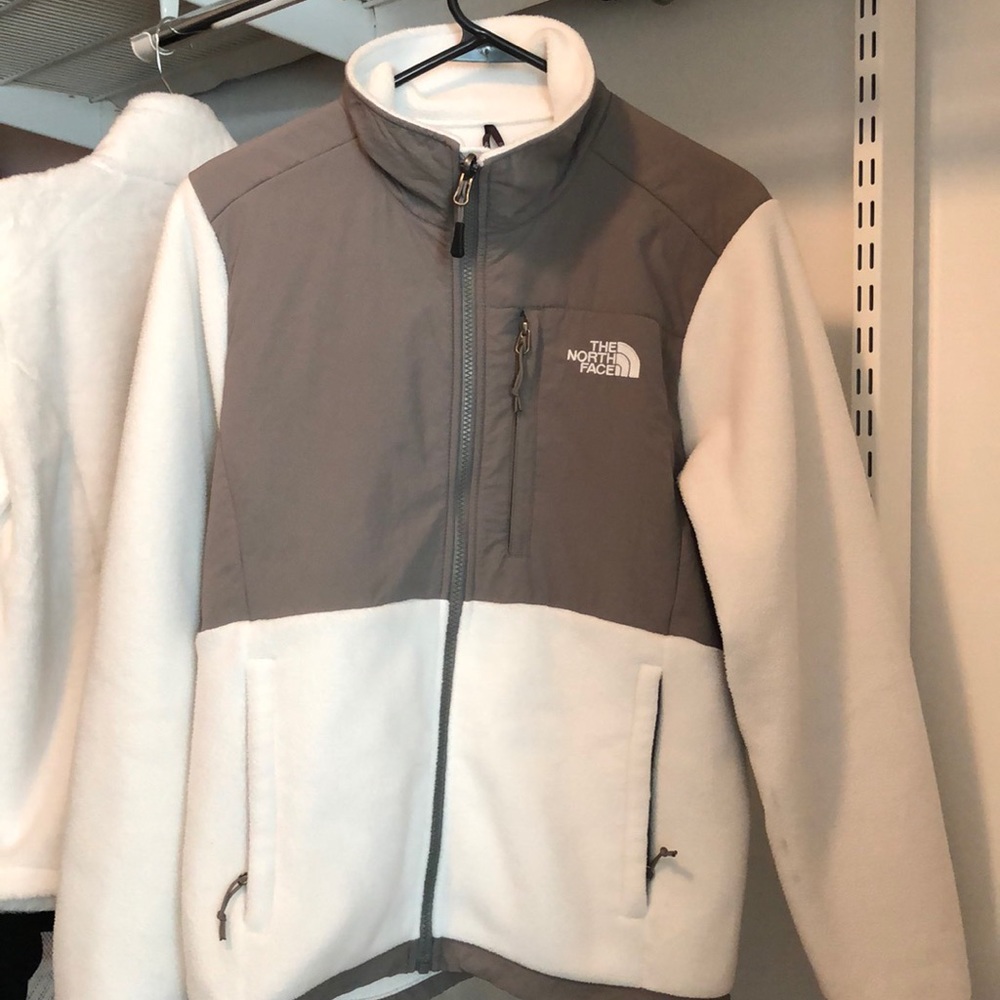 The North Face Gray and White Polartec